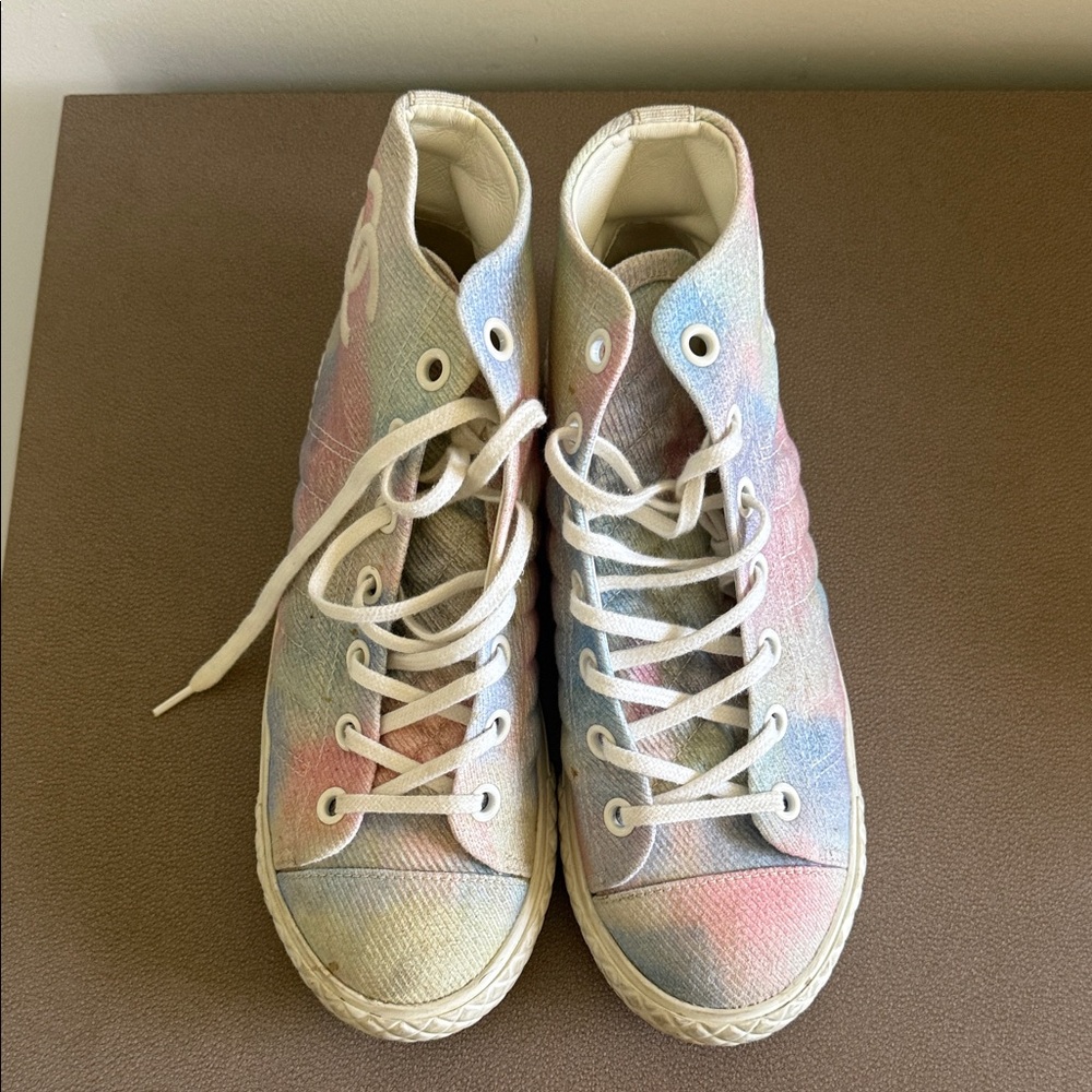 CHANEL Womens Multicolor High-Top Sneakers - Picture 2 of 7
